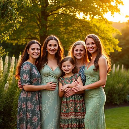 Studio Foto Elegance - Familieportret in een buitenlocatie met veel groen