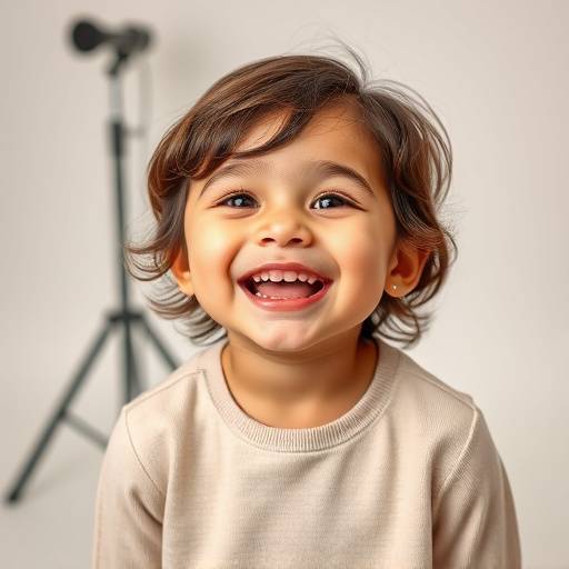 Studio Foto Elegance - Kinderportret van een lachend kind in een creatieve setting